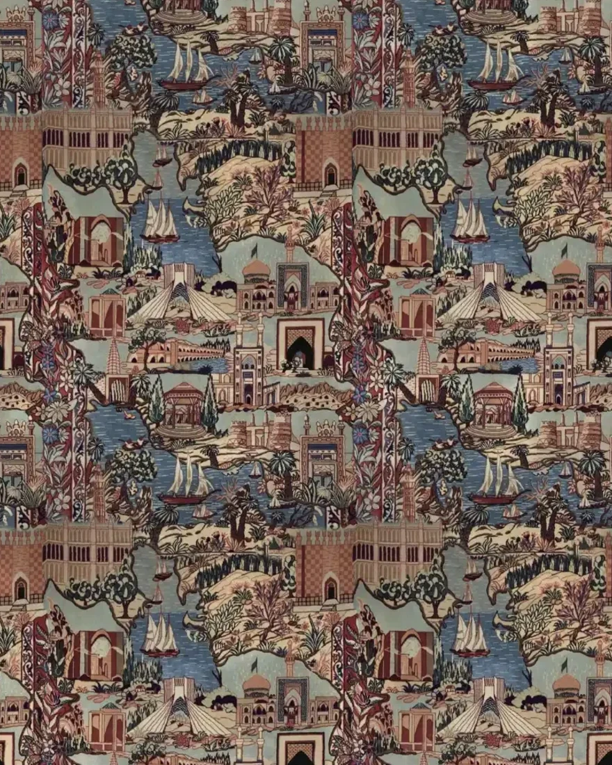 A grid of textile patterns and motifs spanning several years of surface-design work.